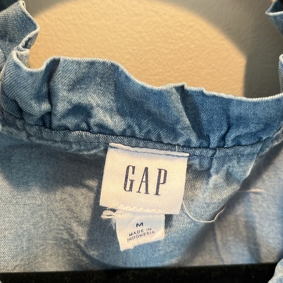 GAP Women's Blue Long Sleeve Soft Denim Top - Picture 2 of 5